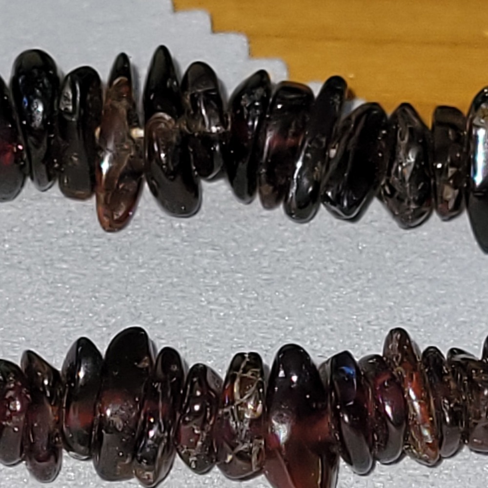 Vintage Garnet Chip Bead Necklace 18in 62g Nugget Stone